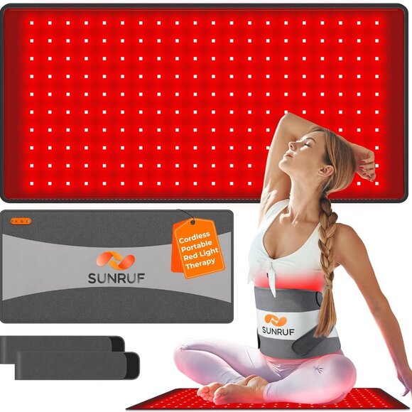 Cordless Red Light Therapy for Body, Portable 25.2"x13" Large Light Therapy Pad - Picture 1 of 8